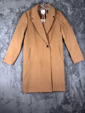 NWT Gianni Bini‎ Long Tan Pea Coat Size XS